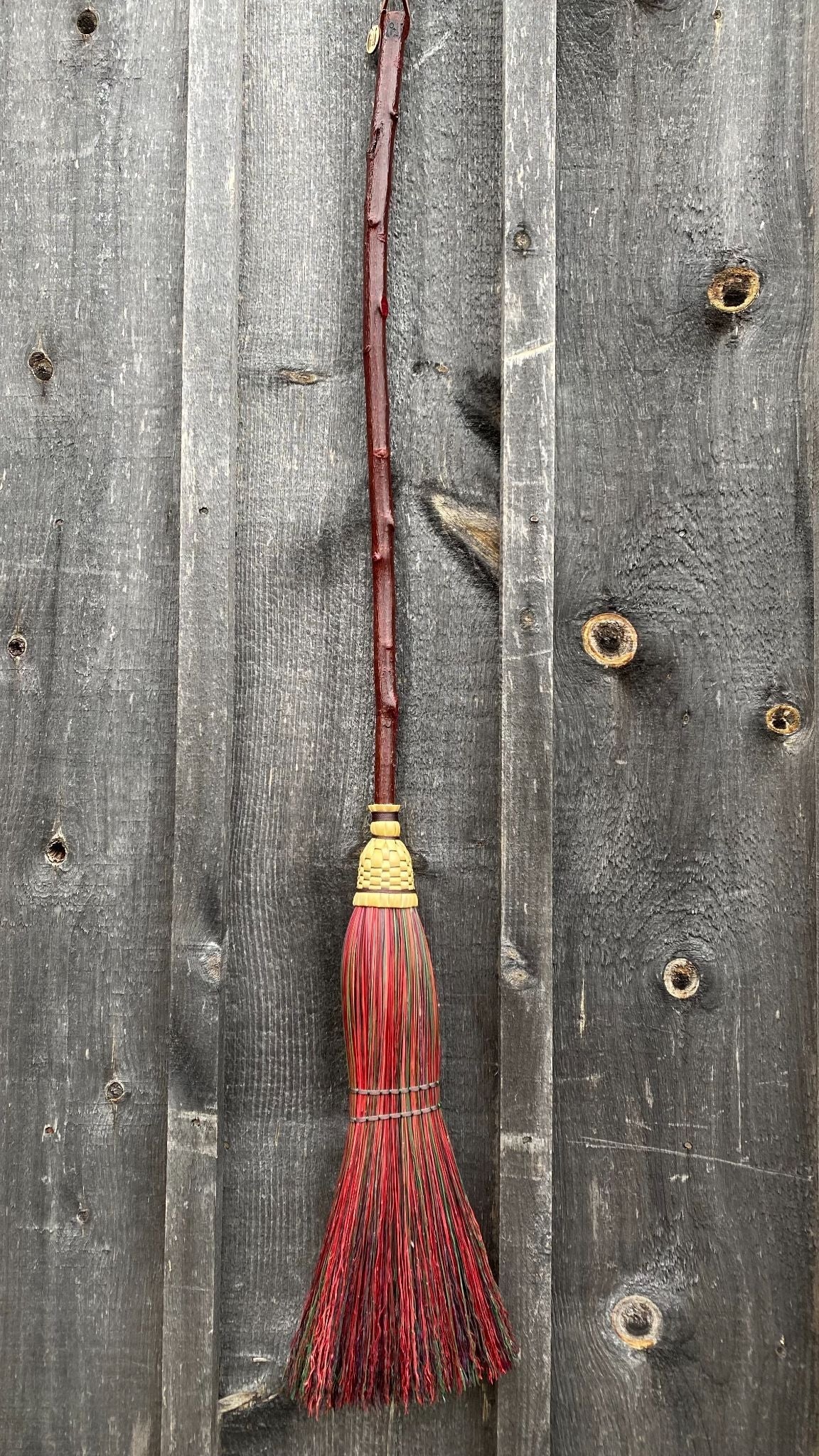 Spoons & Brooms - Small Dyed Sweeper with Painted/Stained Handle - 1