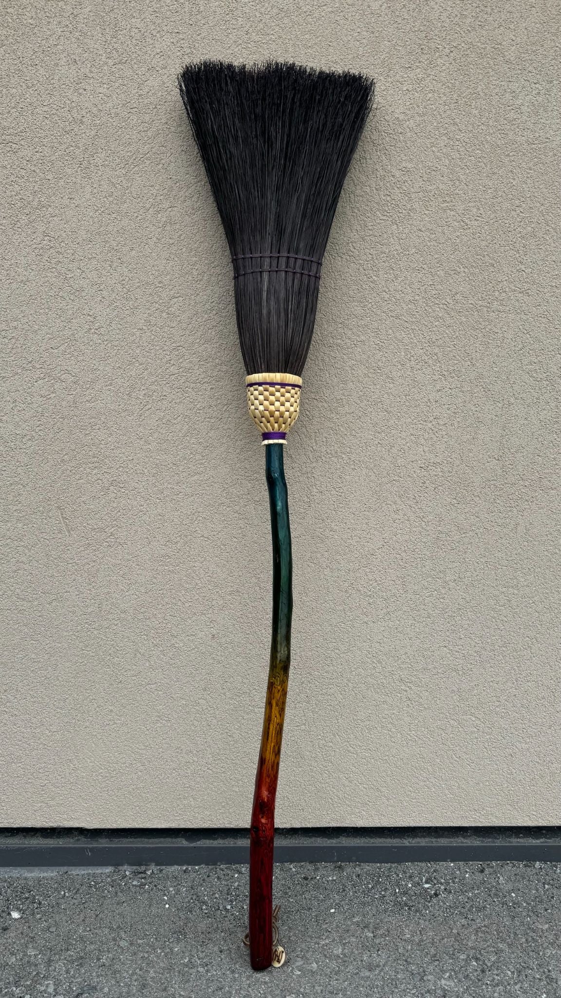 Spoons & Brooms - Large Dyed Sweeper with Natural Handle - 1