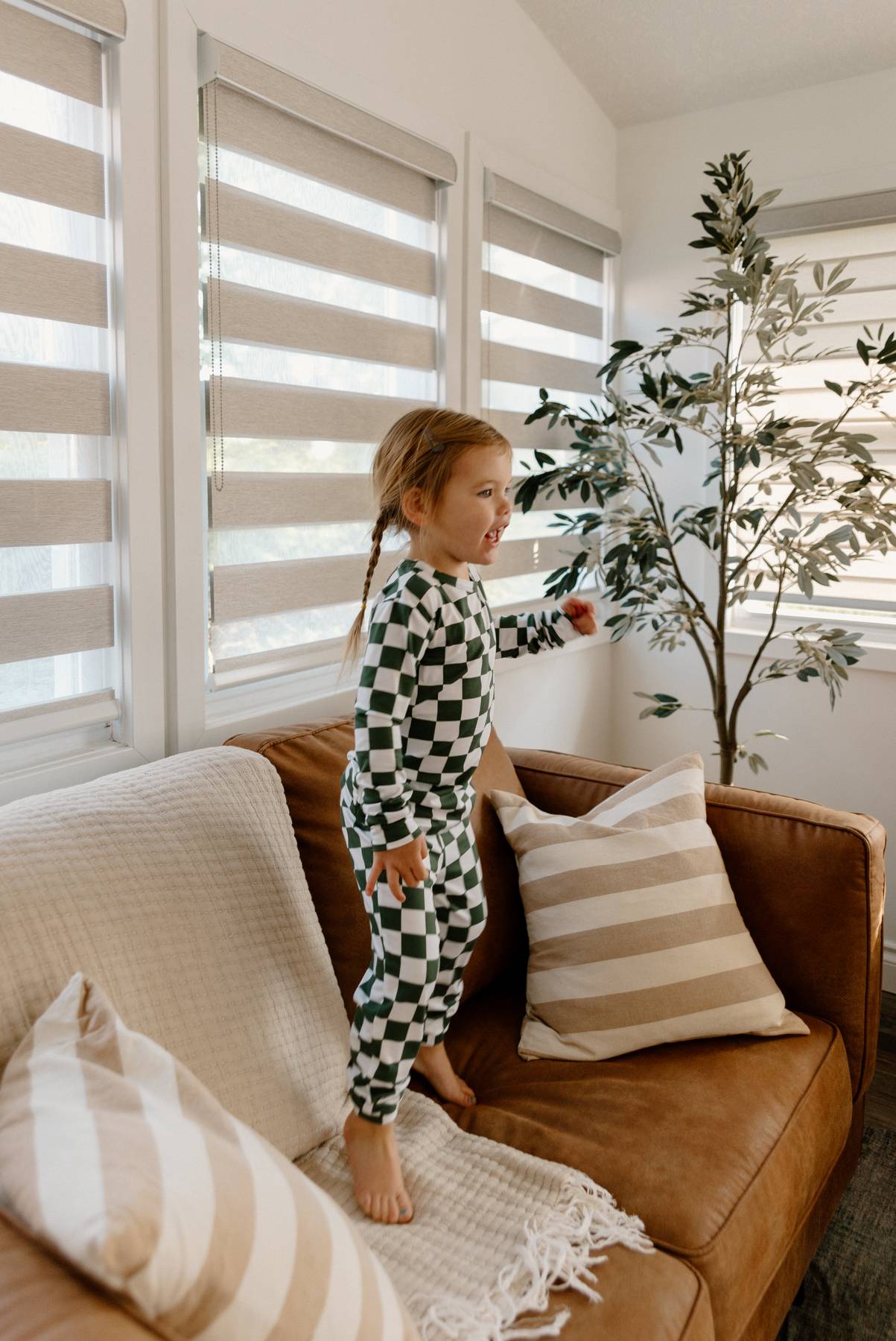 Little Oak Tree - Bamboo Set In Evergreen Checks