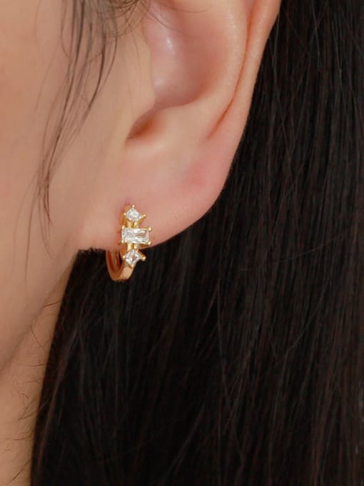 Moon Jewellery - Stud Earrings - 925 Sterling Silver/Gold Plated