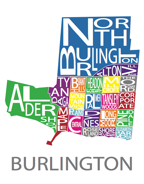 All Over the Map Studios - Maps of Burlington (Various Sizes and Colours) - 1
