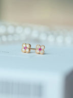 Moon Jewellery - Stud Earrings - 925 Sterling Silver/Gold Plated
