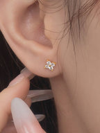 Moon Jewellery - Stud Earrings - 925 Sterling Silver/Gold Plated